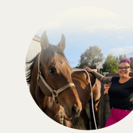 Equine practitioner with a horse